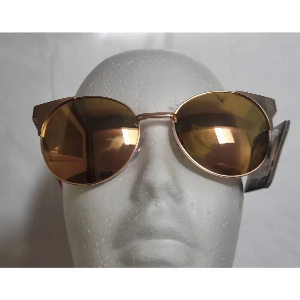 Panama Jack Polarized Mirrored Rose Gold Aviator Cat Eye Sunglasses New 100% Uv